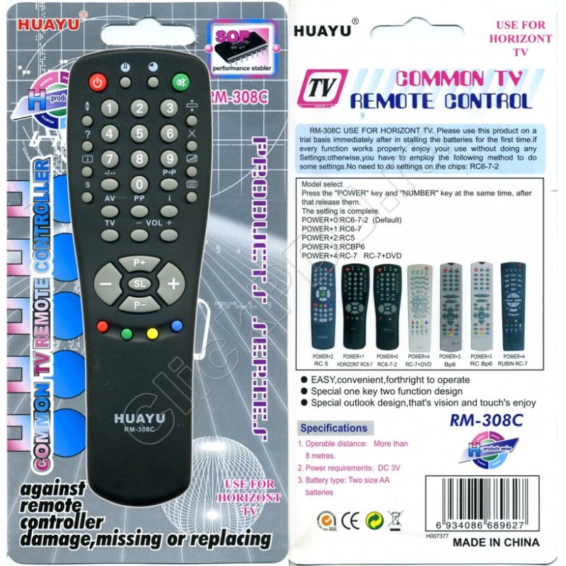 C rc 6. Универсальный пульт для Huayu RC. Huayu RM-308c+. ПДУ для ТВ Horizont RM-308c универсальный. Пульт дистанционного управления универсальный Huayu RM-b988 TV.